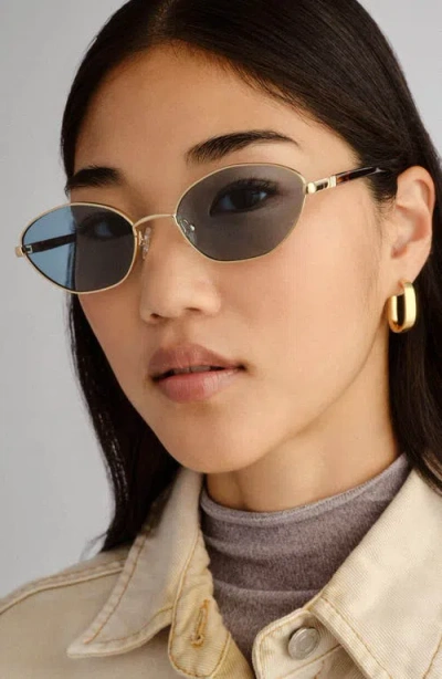 Le Specs Le Bebe 58mm Oval Sunglasse In Blue