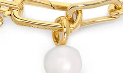 Monica Vinader Alta Freshwater Pearl Slim Chain Necklace In Gold