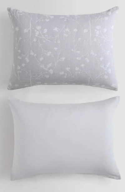 Calvin Klein Umbra Floral Duvet Cover & Shams Set In Gray