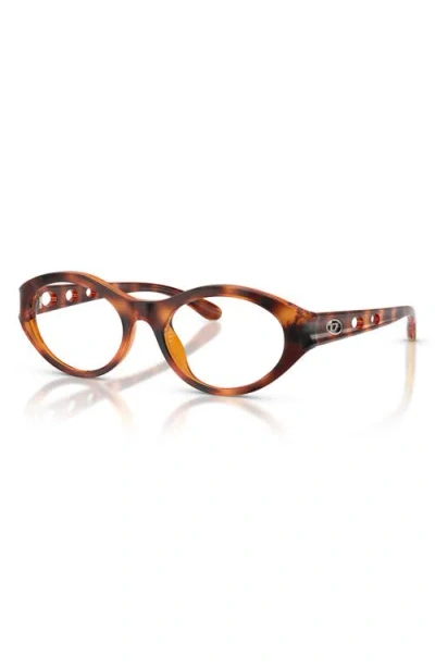 Diesel ® 51mm Oval Optical Glasses In Brown