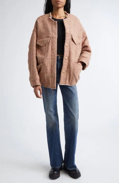 R13 Lacey Trucker Jacket In Brown