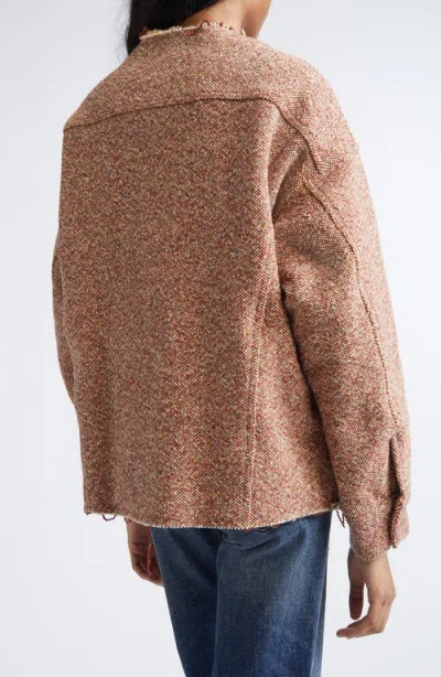 R13 Lacey Trucker Jacket In Brown