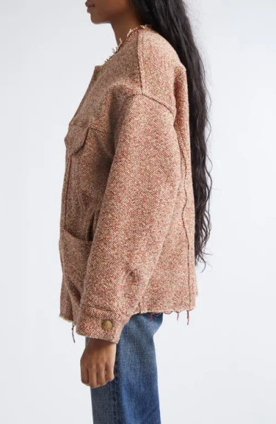 R13 Lacey Trucker Jacket In Brown