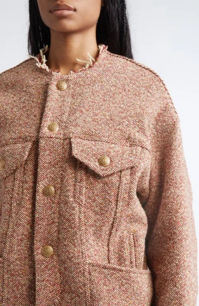 R13 Lacey Trucker Jacket In Brown