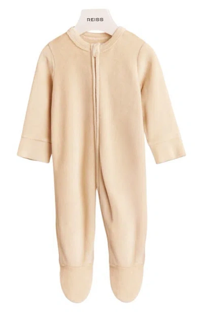 Reiss Charlie Velour Footie In Neutral