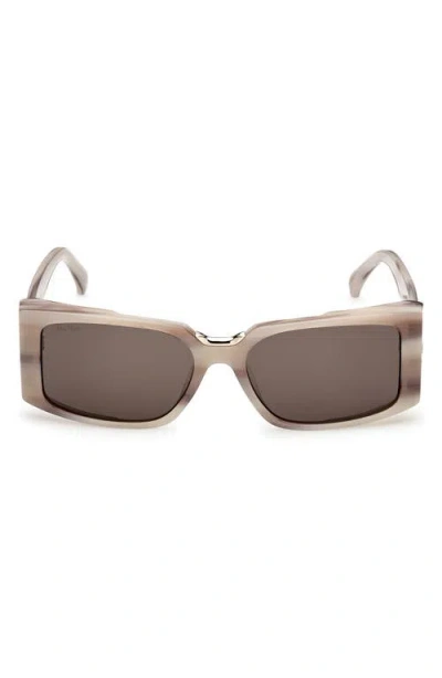 Max Mara Spark 54mm Rectangular Sunglasses In Brown