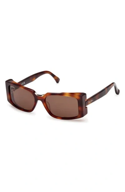 Max Mara Spark 54mm Rectangular Sunglasses In Brown