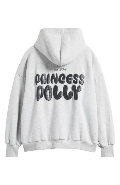 Princess Polly Puffy Logo Hoodie In Gray
