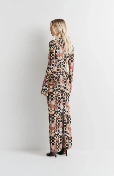 Romy Clara Mesh Dress In Brown