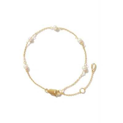 Ana Luisa Adelie Freshwater Pearl Station Bracelet In Gold