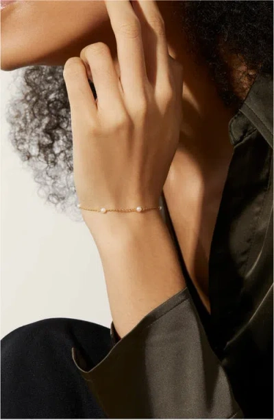 Ana Luisa Adelie Freshwater Pearl Station Bracelet In Gold