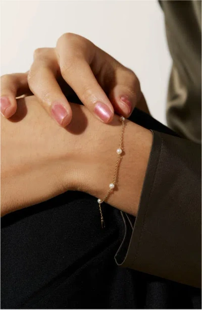 Ana Luisa Adelie Freshwater Pearl Station Bracelet In Gold