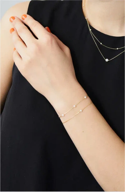 Ana Luisa Adelie Freshwater Pearl Station Bracelet In Gold