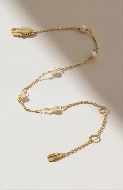 Ana Luisa Adelie Freshwater Pearl Station Bracelet In Gold