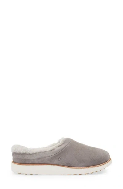 Olukai Mani Genuine Shearling Slipper In Gray