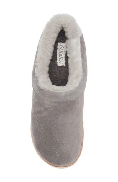 Olukai Mani Genuine Shearling Slipper In Gray