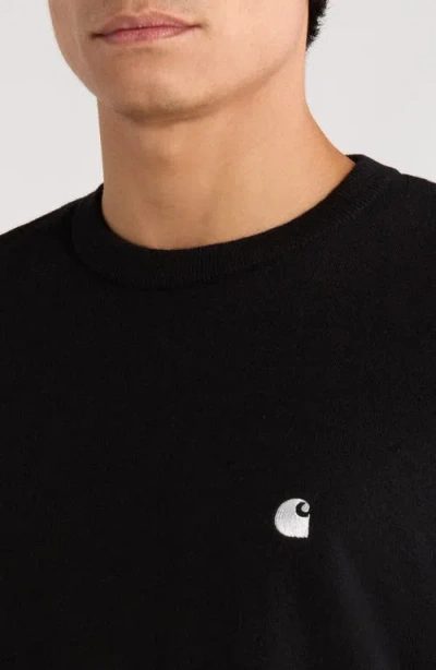 Carhartt Work In Progress Madison Lambswool Blend Sweater In Black