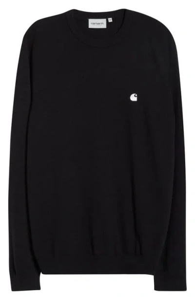 Carhartt Work In Progress Madison Lambswool Blend Sweater In Black