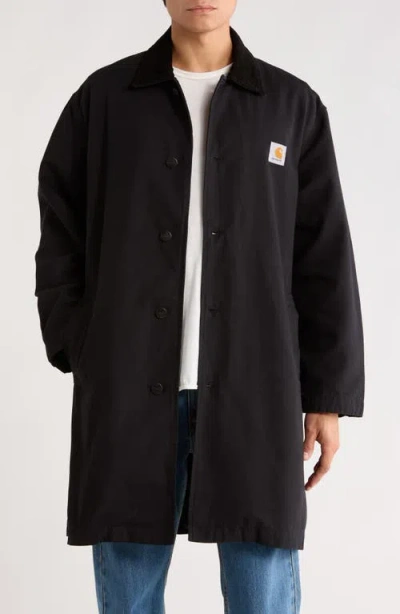 Carhartt Work In Progress Webster Cotton Canvas Coat In Black