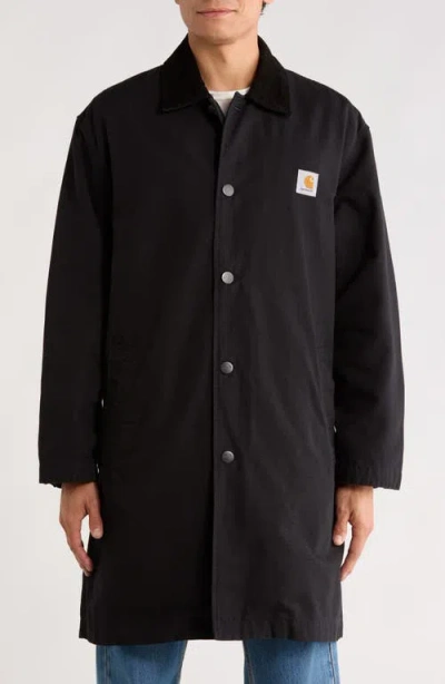Carhartt Work In Progress Webster Cotton Canvas Coat In Black