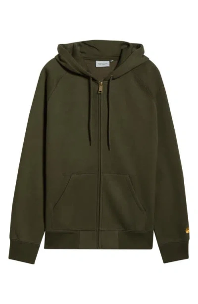 Carhartt Work In Progress Chase Cotton Blend Zip-up Hoodie In Green