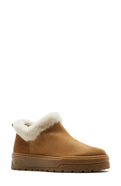 La Canadienne Lugano Genuine Shearling Lined Slip On Boot In Brown