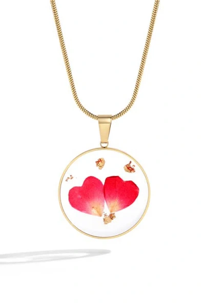 Mint & Lily Pressed Birth Flower Necklace In Gold