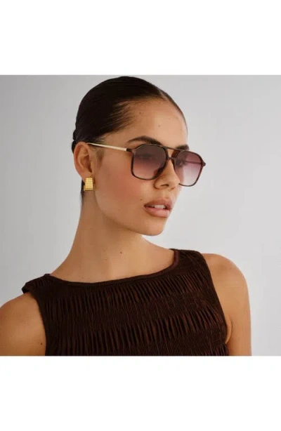 Aire Cusp 55mm Aviator Sunglasses In Brown