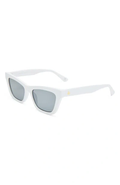 Aire Amplitude 52mm Cat Eye Sunglasses In White
