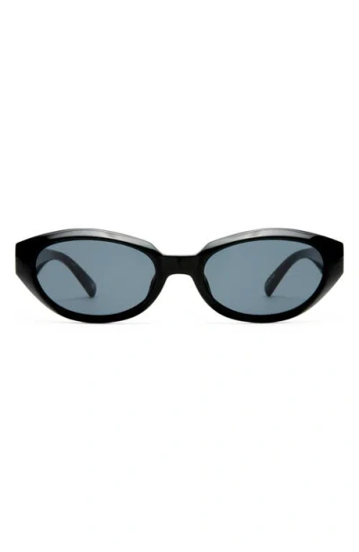 Le Specs Le Bijou 55mm Oval Sunglasses In Black