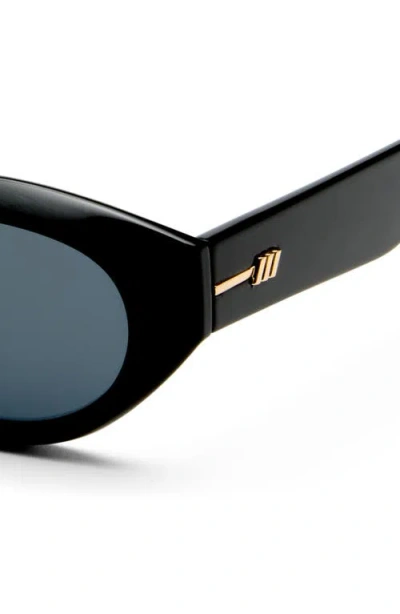 Le Specs Le Bijou 55mm Oval Sunglasses In Black