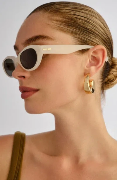 Le Specs Le Bijou 55mm Oval Sunglasses In Neutral