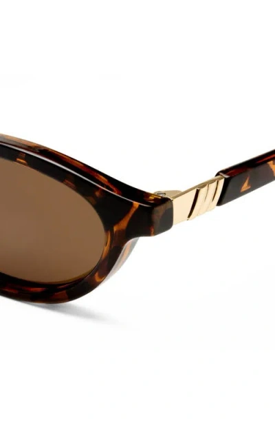 Le Specs Duskfall 55mm Oval Sunglasses In Brown