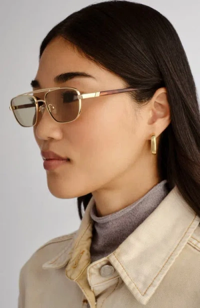 Le Specs Le Mimi 57mm Aviator Sunglasses In Green