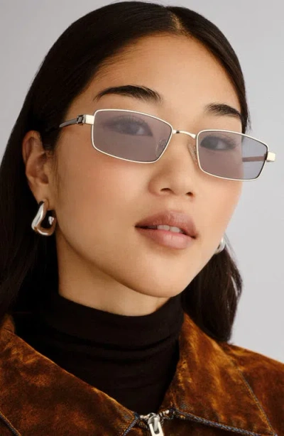 Le Specs Bizarro 56mm Rectangular Sunglasses In Gray