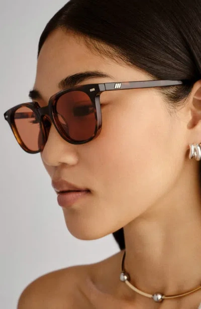 Le Specs Le Resolu 51mm D-frame Sunglasses In Brown
