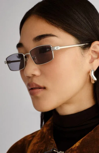 Le Specs Bizarro 56mm Rectangular Sunglasses In Gray
