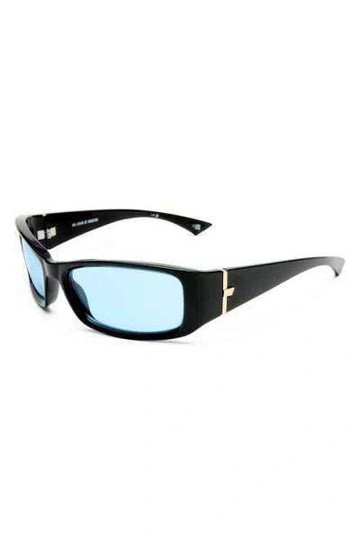 Le Specs Du Jour 60mm Rectangular Sunglasses In Black
