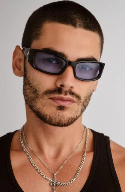 Le Specs Du Jour 60mm Rectangular Sunglasses In Black