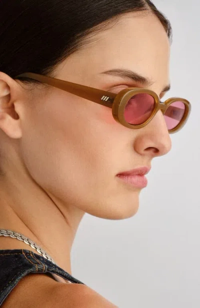 Le Specs Outta Love 51mm Oval Sunglasses In Brown