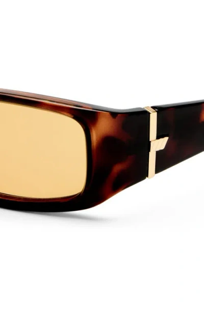 Le Specs Du Jour 60mm Rectangular Sunglasses In Brown