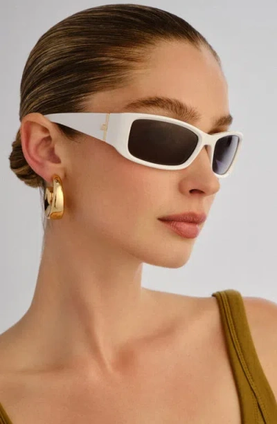 Le Specs Du Jour 60mm Rectangular Sunglasses In Gray