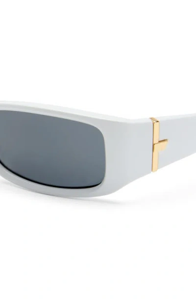 Le Specs Du Jour 60mm Rectangular Sunglasses In Gray