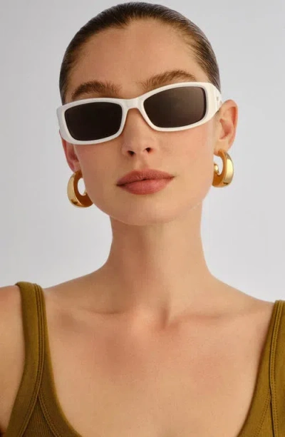 Le Specs Du Jour 60mm Rectangular Sunglasses In Gray