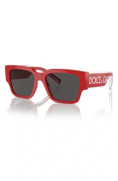 Dolce & Gabbana Dna Square-frame Sunglasses In Red