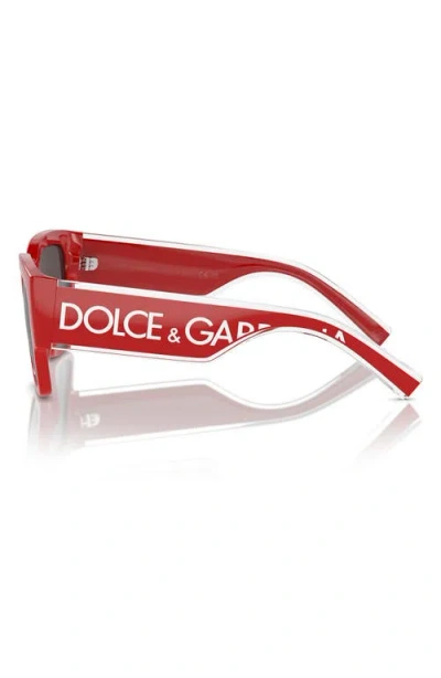 Dolce & Gabbana Dna Square-frame Sunglasses In Red