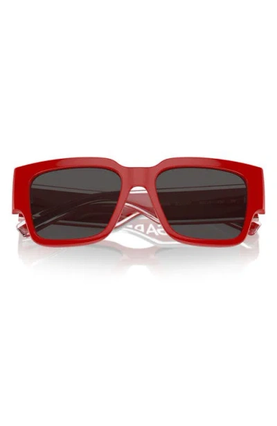 Dolce & Gabbana Dna Square-frame Sunglasses In Red