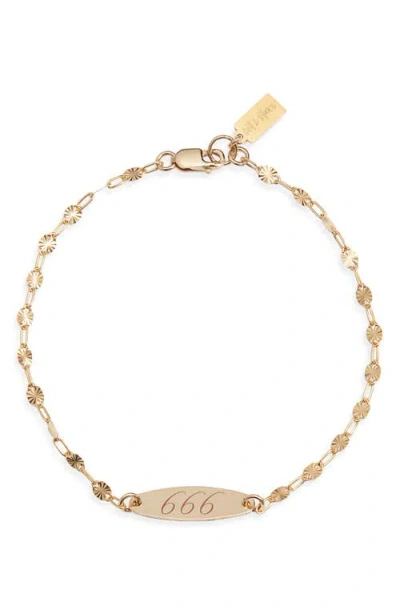 Set & Stones Engraved Angel Number Bracelet In Gold