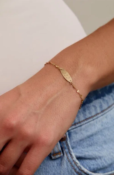 Set & Stones Engraved Angel Number Bracelet In Gold