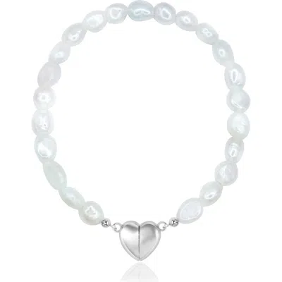 La Meno Sea Of Love Freshwater Pearl Bracelet In White